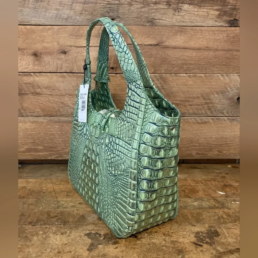 💚▪️Brahmin ▪️Small Carla Agave Melbourne Leather Shoulder Bag